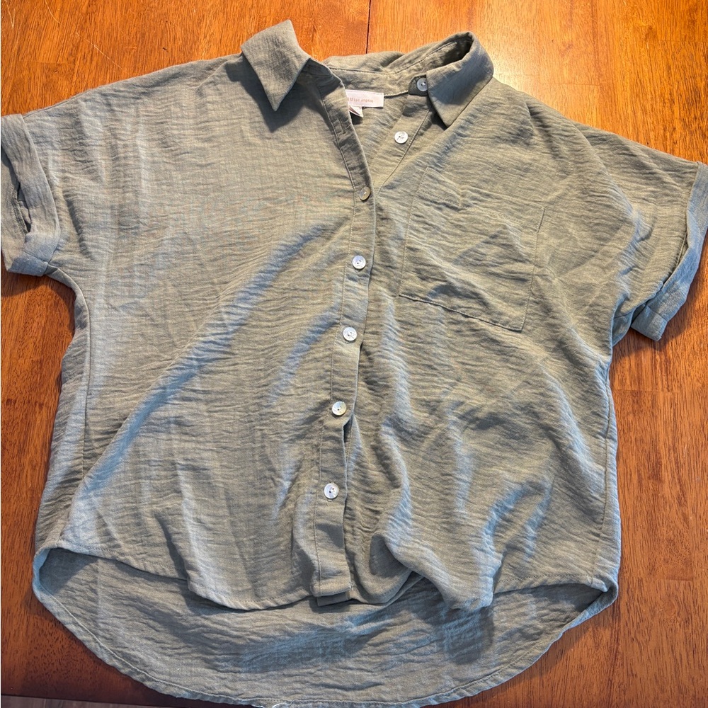 Womens green Button-Up Shirt